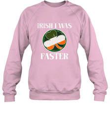 Irish I Was Faster Funny Running St Patricks Day Crewneck Sweatshirt Crewneck Sweatshirt - HHHstores