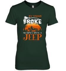 My Broom Broke So Now I Drive A Jeep Funny Witch Halloween Women's Premium T-Shirt Women's Premium T-Shirt - HHHstores