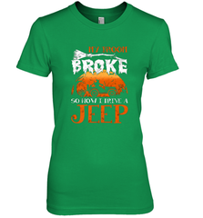 My Broom Broke So Now I Drive A Jeep Funny Witch Halloween Women's Premium T-Shirt Women's Premium T-Shirt - HHHstores