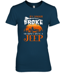 My Broom Broke So Now I Drive A Jeep Funny Witch Halloween Women's Premium T-Shirt Women's Premium T-Shirt - HHHstores