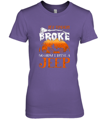 My Broom Broke So Now I Drive A Jeep Funny Witch Halloween Women's Premium T-Shirt Women's Premium T-Shirt - HHHstores