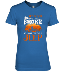 My Broom Broke So Now I Drive A Jeep Funny Witch Halloween Women's Premium T-Shirt Women's Premium T-Shirt - HHHstores