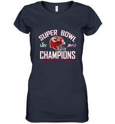 NFL super bowl Kansas City Chiefs Logo Helmet champions Women's V-Neck T-Shirt