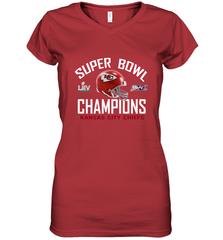 NFL super bowl Kansas City Chiefs Logo Helmet champions Women's V-Neck T-Shirt Women's V-Neck T-Shirt - HHHstores