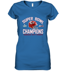 NFL super bowl Kansas City Chiefs Logo Helmet champions Women's V-Neck T-Shirt Women's V-Neck T-Shirt - HHHstores