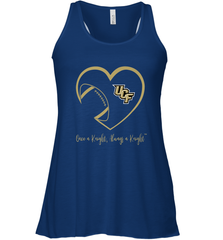 UCF Knights Football Inside Heart  Team  Apparel Women's Racerback Tank Women's Racerback Tank - HHHstores