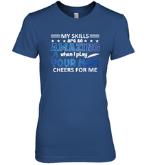 HOCKEY Yours Mom Cheers For Me Women's Premium T-Shirt Women's Premium T-Shirt - HHHstores