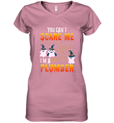 You Can't Scare Me I'm A Plumber T Shirt Plumber Halloween Women's V-Neck T-Shirt Women's V-Neck T-Shirt - HHHstores