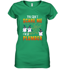 You Can't Scare Me I'm A Plumber T Shirt Plumber Halloween Women's V-Neck T-Shirt Women's V-Neck T-Shirt - HHHstores