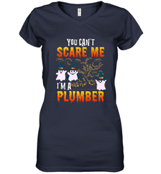 You Can't Scare Me I'm A Plumber T Shirt Plumber Halloween Women's V-Neck T-Shirt