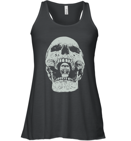 Vintage Halloween Skull Design For Trick or Treating Women's Racerback Tank Women's Racerback Tank / Black / XS Women's Racerback Tank - HHHstores