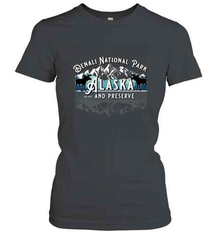 Denali National Park Alaska AK USA Moose Souvenir Women's T-Shirt Women's T-Shirt / Black / S Women's T-Shirt - HHHstores