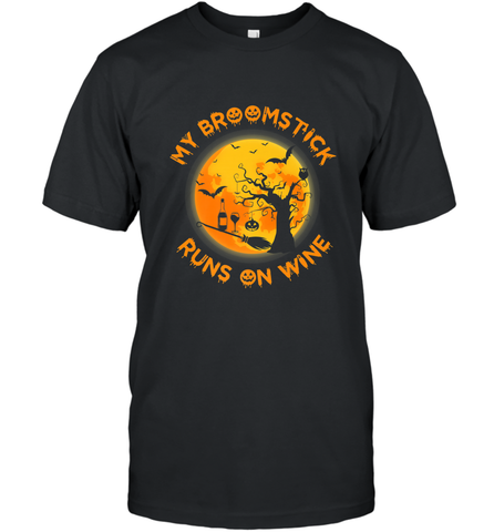 My Broomstick Runs On Wine Funny Halloween Costume Witch Men's T-Shirt Men's T-Shirt / Black / S Men's T-Shirt - HHHstores