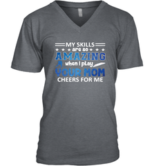 HOCKEY Yours Mom Cheers For Me Men's V-Neck Men's V-Neck - HHHstores