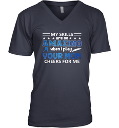 HOCKEY Yours Mom Cheers For Me Men's V-Neck
