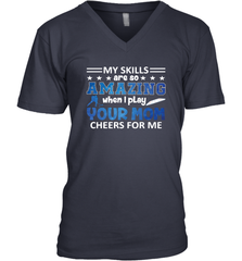 HOCKEY Yours Mom Cheers For Me Men's V-Neck Men's V-Neck - HHHstores