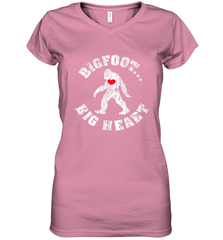 Bigfoot Heart Valentine's Day Lover Art Graphics Great Gift Women's V-Neck T-Shirt Women's V-Neck T-Shirt - HHHstores