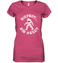 Bigfoot Heart Valentine's Day Lover Art Graphics Great Gift Women's V-Neck T-Shirt Women's V-Neck T-Shirt - HHHstores