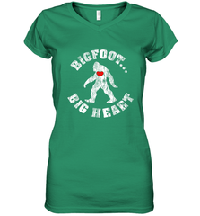 Bigfoot Heart Valentine's Day Lover Art Graphics Great Gift Women's V-Neck T-Shirt Women's V-Neck T-Shirt - HHHstores