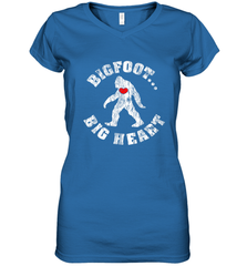 Bigfoot Heart Valentine's Day Lover Art Graphics Great Gift Women's V-Neck T-Shirt Women's V-Neck T-Shirt - HHHstores