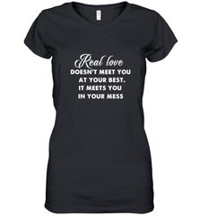 Real love funny quotes for valentine Women's V-Neck T-Shirt Women's V-Neck T-Shirt - HHHstores