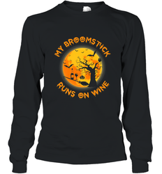 My Broomstick Runs On Wine Funny Halloween Costume Witch Long Sleeve T-Shirt