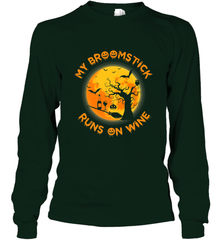 My Broomstick Runs On Wine Funny Halloween Costume Witch Long Sleeve T-Shirt Long Sleeve T-Shirt - HHHstores