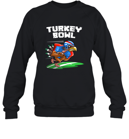 Cool Turkey Bowl _ Funny Thanksgiving Football Player Gift Crewneck Sweatshirt Crewneck Sweatshirt / Black / S Crewneck Sweatshirt - HHHstores