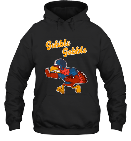 Turkey Football Shirt Funny Thanksgiving Turkey Gobble Gift Hooded Sweatshirt Hooded Sweatshirt / Black / S Hooded Sweatshirt - HHHstores
