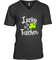 Teacher St. Patrick's Day Shirt, Lucky To Be A Teacher Men's V-Neck Men's V-Neck - HHHstores