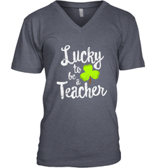 Teacher St. Patrick's Day Shirt, Lucky To Be A Teacher Men's V-Neck Men's V-Neck - HHHstores