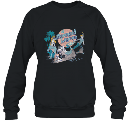 Disney Peter Pan Distressed Mermaid Lagoon Crewneck Sweatshirt Crewneck Sweatshirt / Black / S Crewneck Sweatshirt - HHHstores