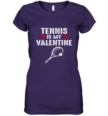 Tennis Is My Valentine Funny Gift For Women Women's V-Neck T-Shirt Women's V-Neck T-Shirt - HHHstores