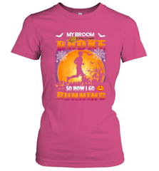 My Broom Broke So Now I Go Running T Shirt Funny Halloween Women's T-Shirt Women's T-Shirt - HHHstores