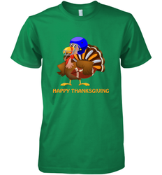 Cool Happy Thanksgiving Football Shirt Gobble Player Turkey Men's Premium T-Shirt