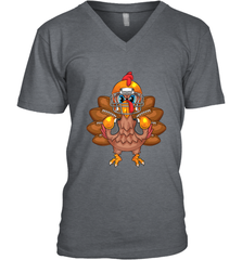 Cool Turkey Football Feathers Funny Thanksgiving Sports Gift Men's V-Neck Men's V-Neck - HHHstores