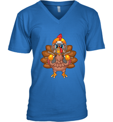 Cool Turkey Football Feathers Funny Thanksgiving Sports Gift Men's V-Neck Men's V-Neck - HHHstores