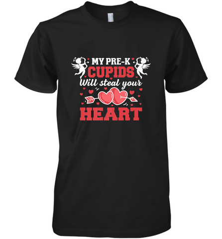 Teacher Valentine's Day Pre K Cupids Art Graphics Heart Love Men's Premium T-Shirt Men's Premium T-Shirt / Black / XS Men's Premium T-Shirt - HHHstores