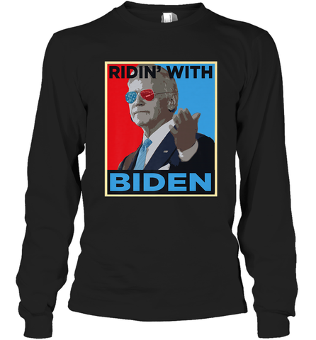 Ridin With Biden _ Hope Poster Parody Long Sleeve T-Shirt Long Sleeve T-Shirt / Black / S Long Sleeve T-Shirt - HHHstores