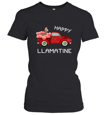 Happy Llamatine funny Valentine Day Llama costume Women's T-Shirt Women's T-Shirt / Black / S Women's T-Shirt - HHHstores