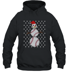 UGLY CHRISTMAS Baseball Snowman Holiday Santa Funny Men Gift Hooded Sweatshirt Hooded Sweatshirt - HHHstores