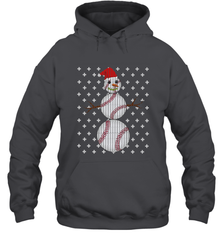 UGLY CHRISTMAS Baseball Snowman Holiday Santa Funny Men Gift Hooded Sweatshirt Hooded Sweatshirt - HHHstores