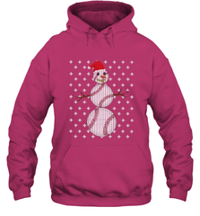 UGLY CHRISTMAS Baseball Snowman Holiday Santa Funny Men Gift Hooded Sweatshirt Hooded Sweatshirt - HHHstores