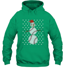 UGLY CHRISTMAS Baseball Snowman Holiday Santa Funny Men Gift Hooded Sweatshirt Hooded Sweatshirt - HHHstores
