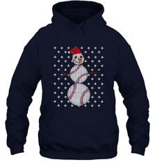 UGLY CHRISTMAS Baseball Snowman Holiday Santa Funny Men Gift Hooded Sweatshirt Hooded Sweatshirt - HHHstores
