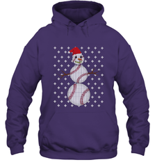 UGLY CHRISTMAS Baseball Snowman Holiday Santa Funny Men Gift Hooded Sweatshirt Hooded Sweatshirt - HHHstores