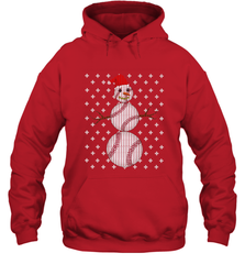 UGLY CHRISTMAS Baseball Snowman Holiday Santa Funny Men Gift Hooded Sweatshirt Hooded Sweatshirt - HHHstores