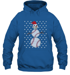 UGLY CHRISTMAS Baseball Snowman Holiday Santa Funny Men Gift Hooded Sweatshirt Hooded Sweatshirt - HHHstores
