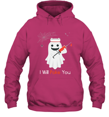 I will Poke You Halloween Funny Nurse Smiling Ghost Gift Hooded Sweatshirt Hooded Sweatshirt - HHHstores