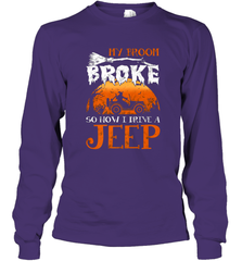 My Broom Broke So Now I Drive A Jeep Funny Witch Halloween Long Sleeve T-Shirt Long Sleeve T-Shirt - HHHstores